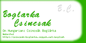 boglarka csincsak business card