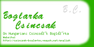 boglarka csincsak business card